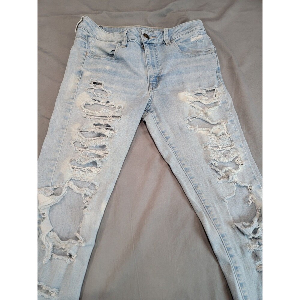 American Eagle Outfitters Women’s Distressed Skinny Size 8 Regular Light Wash